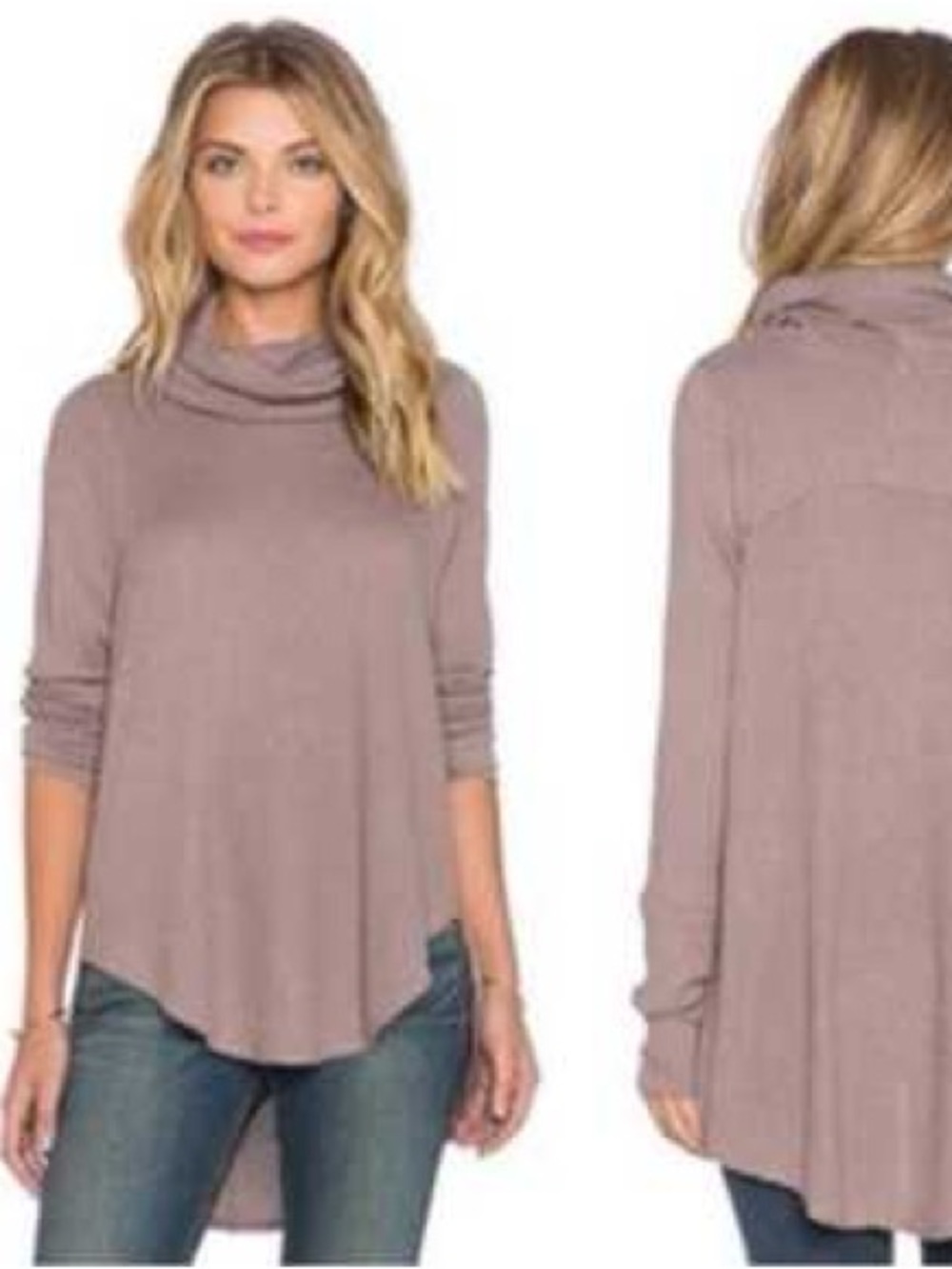 Free People We the Free Henley Cowl Neck Long Sleeve